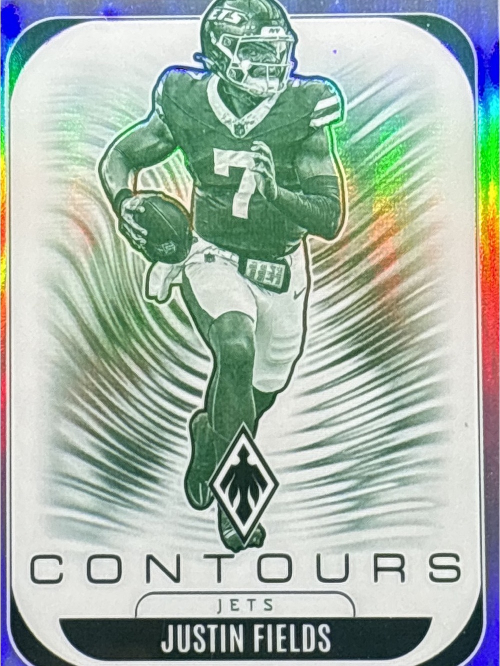 Panini Contours Justin Fields Rainbow Holographic Trading Card